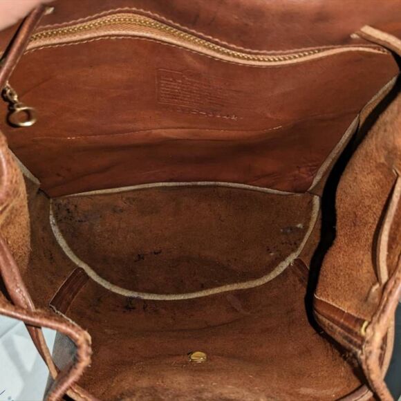 Coach 90s British Tan Leather Rucksack Backpack 9943. - Picture 11 of 12